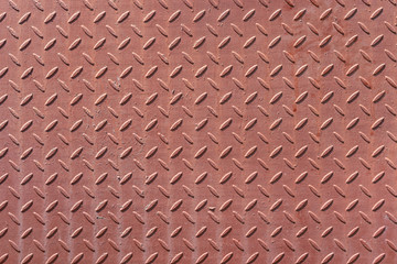 Naklejka premium Corrugated metal surface with diamond plate texture. The diamond steel metal sheet. Pattern of old metal diamond plate