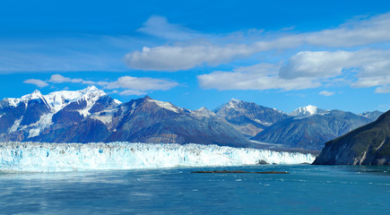 Panorama of Dawes Glacier in Alaska