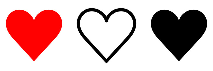 Love icon logo template design illustration. Love in different colors. Vector illustration