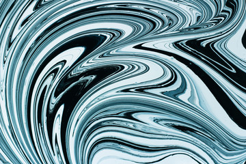 Abstract background. Trendy monochrome backdrop. Fluid art technique. Marble ink texture acrylic painted waves texture background