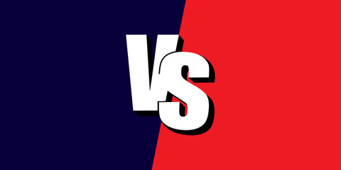 VS Versus white on red and blue background. Comic design. Vector illustration