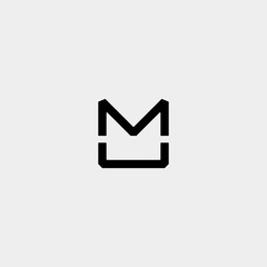 Letter MU M U UM Monogram Logo Design Minimal Icon