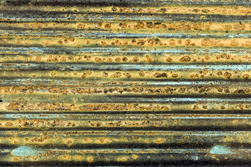 Old rusty zinc wall surface  galvanized, corrugated iron siding vintage texture background
