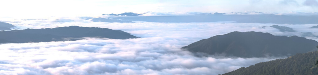 View of the sea of mist from the viewpoint 1715 Nan Province Panorama View.