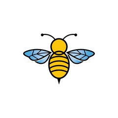 Bee logo vector icon