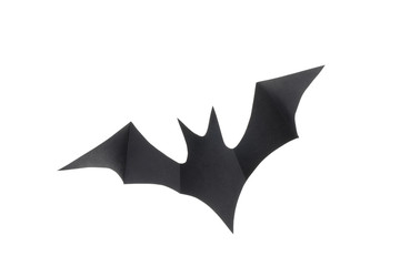 Decorative black bat isolated on white background