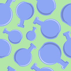 Modern concept seamless poster with randomly located lilac bottles pattern at light background.