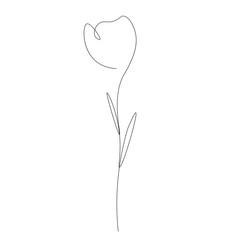 Flower icon outline on white, vector illustration