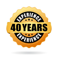 40 years experience vector icon