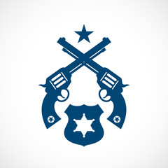 Law and authority vintage vector icon