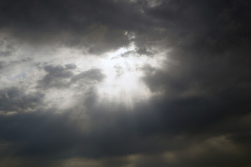 the sun is the light shining through the clouds