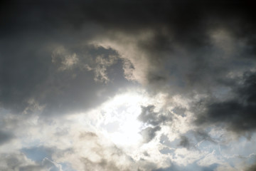 the sun is the light shining through the clouds