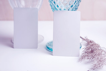 Mockup of business card with spikes background.