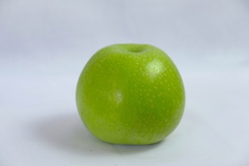 green apple on white background