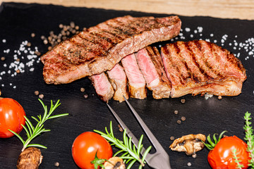 Steaks from fresh meat
