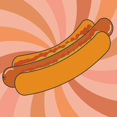  Vintage style hot dog poster