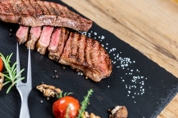 Steaks from fresh meat