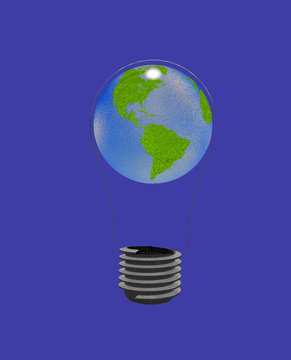 Earth Bulb. Symbolic digital art