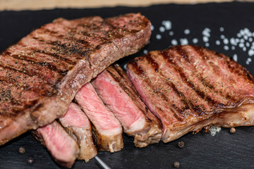 Steaks from fresh meat