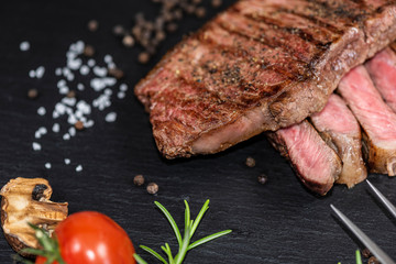 Steaks from fresh meat