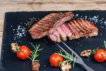 Steaks from fresh meat