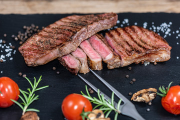 Steaks from fresh meat