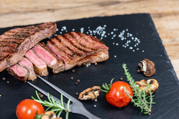 Steaks from fresh meat