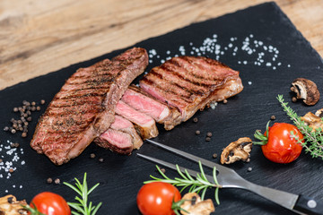 Steaks from fresh meat