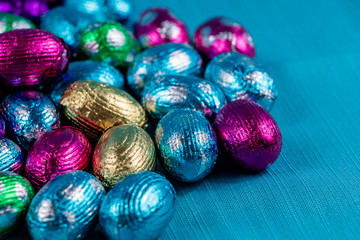 Colourful easter eggs, candies and baskets on display. Calgary, Alberta, Canada
