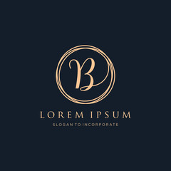 Fototapeta premium Letter B Logo, handwriting template , circle concept - Vector