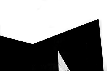 Modern architectural buildings in black and white