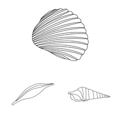 Vector design of exotic and seafood sign. Collection of exotic and aquatic stock symbol for web.