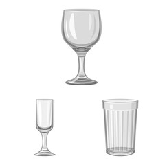 Vector illustration of capacity and glassware symbol. Set of capacity and restaurant vector icon for stock.