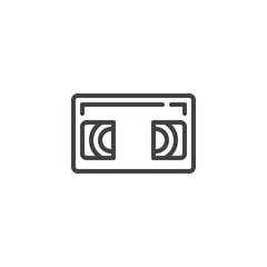 VHS Cassette line icon. linear style sign for mobile concept and web design. Video cassette tape outline vector icon. Symbol, logo illustration. Vector graphics