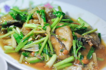 stir-fried fish with vegetable