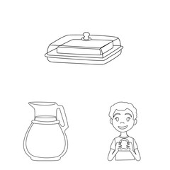 Vector illustration of margarine and cholesterol symbol. Collection of margarine and ingredient stock symbol for web.