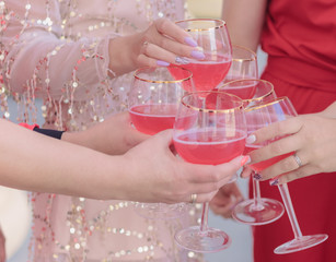 party, bachelorette party, glasses close-up