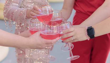 party, bachelorette party, glasses close-up
