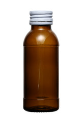 Glass bottle for energy drink vitamin syrup (with clipping path) isolated on white background