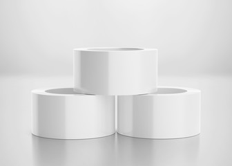 White Roll Duct Tape, 3D Rendered on Light gray Background