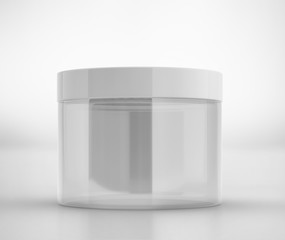 Blank Glass Jar with Cap Mockup, Mason Jar Container, 3D Rendered on Light gray background