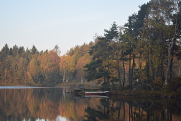 Lake in autumn in Sweden