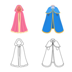 Vector design of material and clothing symbol. Set of material and garment vector icon for stock.