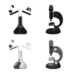 Isolated object of test and synthetic sign. Collection of test and laboratory vector icon for stock.
