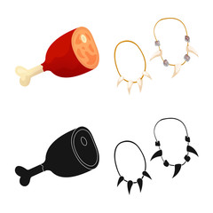 Isolated object of evolution and neolithic icon. Collection of evolution and primeval stock symbol for web.