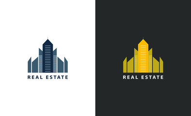 Obraz premium Real estate logo isolated. City vector image