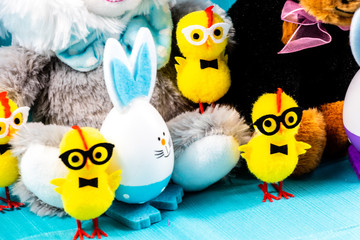 Colourful easter eggs, candies and baskets on display. Calgary, Alberta, Canada