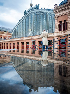 Exterior image of the Atocha station in Madrid