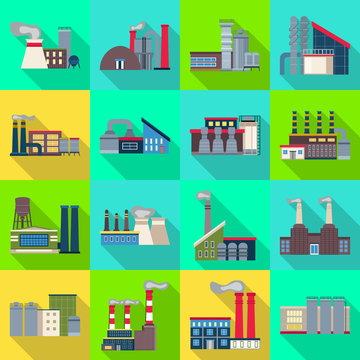 Vector design of industry and plant logo. Collection of industry and technology stock vector illustration.