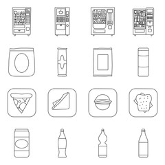 Vector illustration of business and snack symbol. Set of business and consumer stock symbol for web.